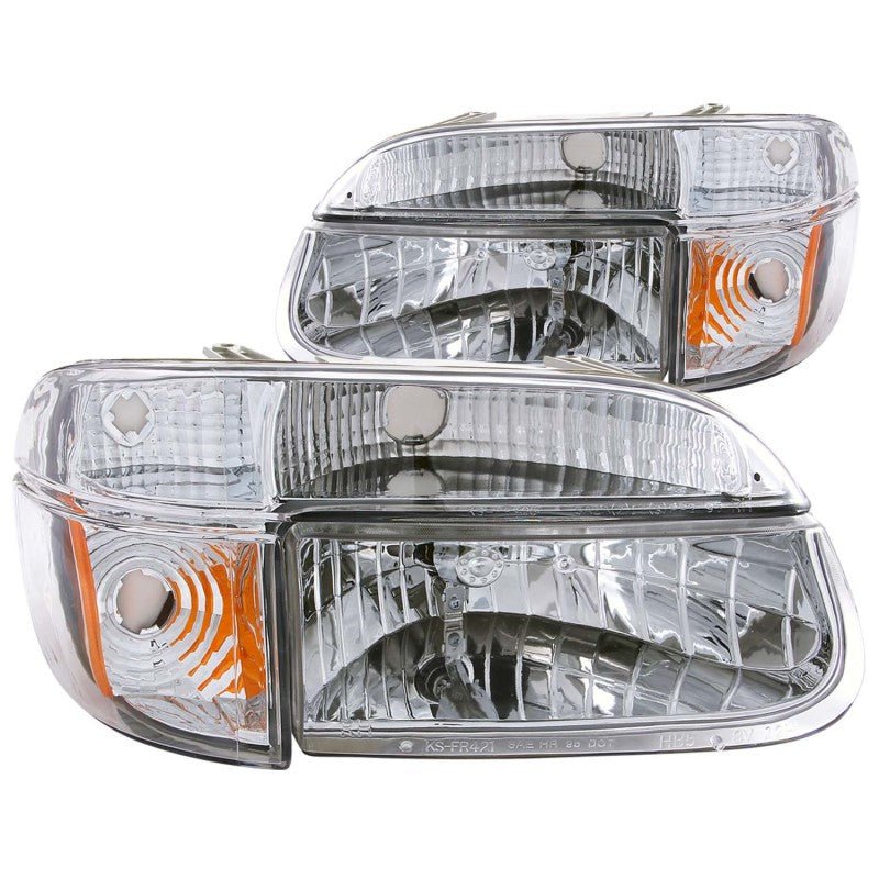 ANZO 1995-2001 Ford Explorer Crystal Headlights Chrome w/ Corner