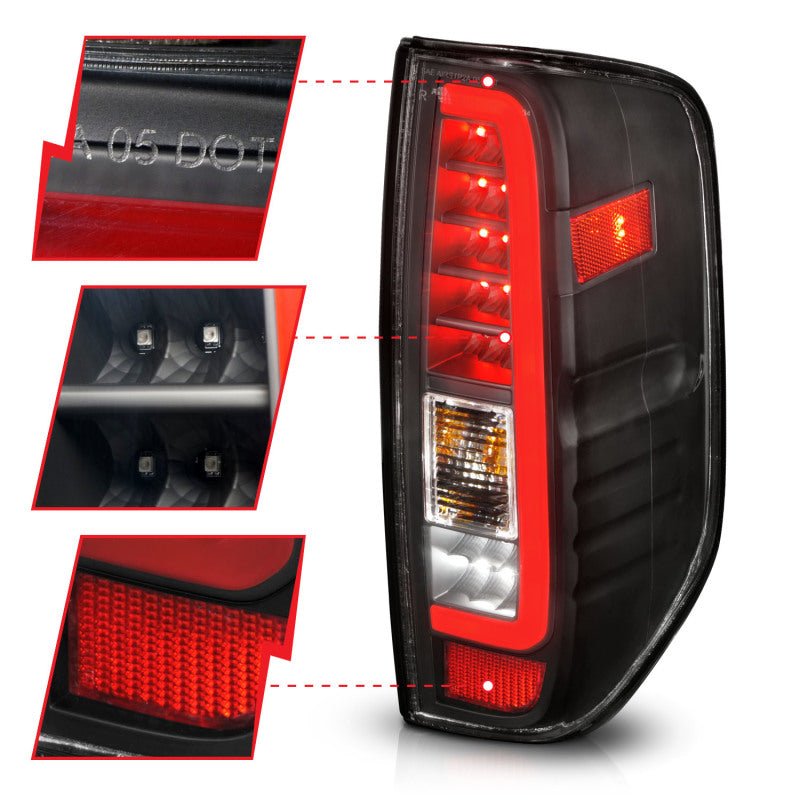 ANZO 2005-2021 Nissan Frontier LED Taillights Black Housing/Clear