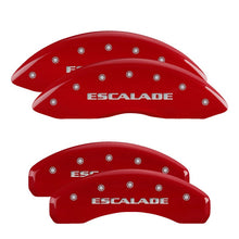 Load image into Gallery viewer, MGP35015SESCRD-MGP 4 Caliper Covers Engraved Front &amp; Rear Escalade Red finish silver ch-Caliper Covers-MGP