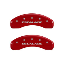 Load image into Gallery viewer, MGP35015SESCRD-MGP 4 Caliper Covers Engraved Front &amp; Rear Escalade Red finish silver ch-Caliper Covers-MGP