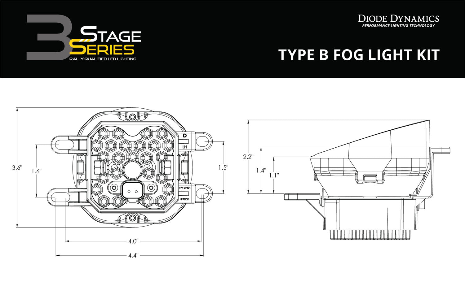 SS3 LED Fog Light Kit for 2007-2016 Toyota Yaris Yellow SAE Fog