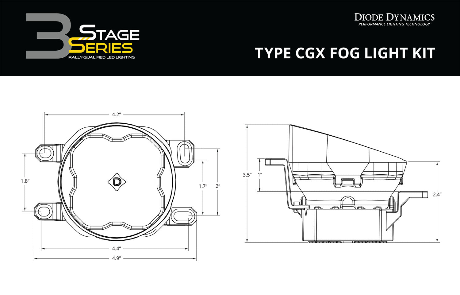 SS3 LED Fog Light Kit for 2010-2016 Toyota Sienna, White SAE/DOT Driving  Pro with Backlight DD7199