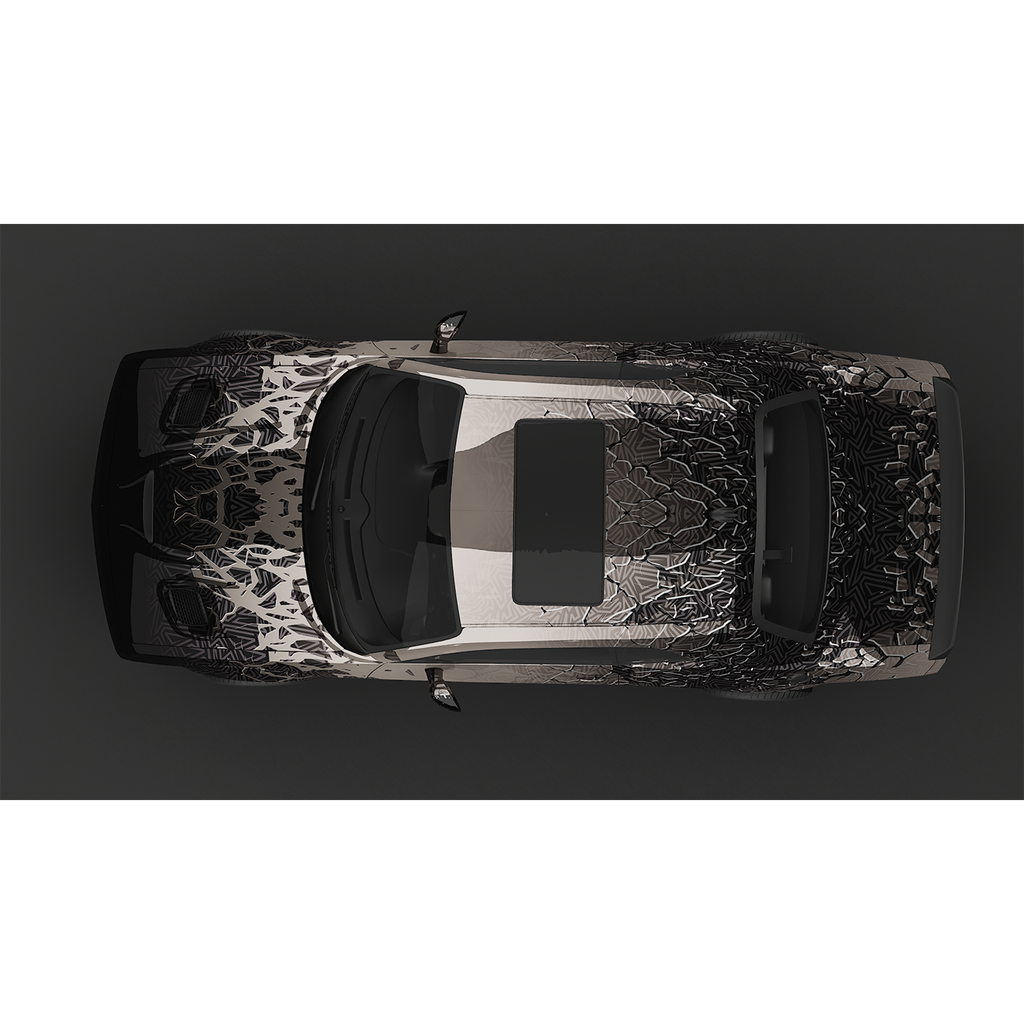 Vinyl Car Wrap Film - Shattered Illusions (Grey) | Black Ops Auto 