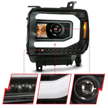 Load image into Gallery viewer, ANZO GMC SIERRA 1500 14-15 2500H/15-19 Projector Headlight Plank Style Black w/ Switchback (Halogen) - Black Ops Auto Works