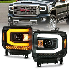 Load image into Gallery viewer, ANZO GMC SIERRA 1500 14-15 2500H/15-19 Projector Headlight Plank Style Black w/ Switchback (Halogen) - Black Ops Auto Works