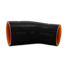 Load image into Gallery viewer, Mishimoto Silicone Reducer Coupler 45 Degree 3.5in to 4in - Black - Black Ops Auto Works