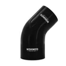 Load image into Gallery viewer, Mishimoto Silicone Reducer Coupler 45 Degree 3.5in to 4in - Black - Black Ops Auto Works