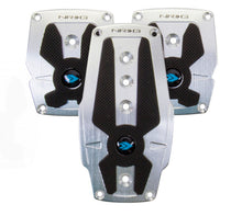 Load image into Gallery viewer, NRG Brushed Aluminum Sport Pedal M/T - Silver w/Black Rubber Inserts - Black Ops Auto Works