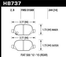 Load image into Gallery viewer, Hawk 12-15 Fiat 500 Abarth Rear Performance Ceramic Street Brake Pads Hawk Performance